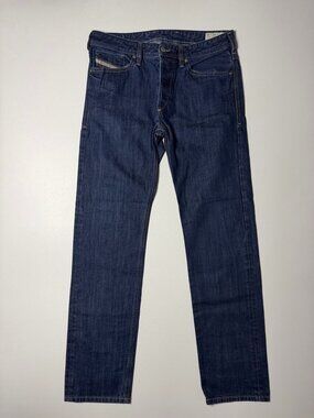 Diesel Koolter Jeans 0880G Men 30x30 Blue Regular Straight Leg Dark Wash Denim